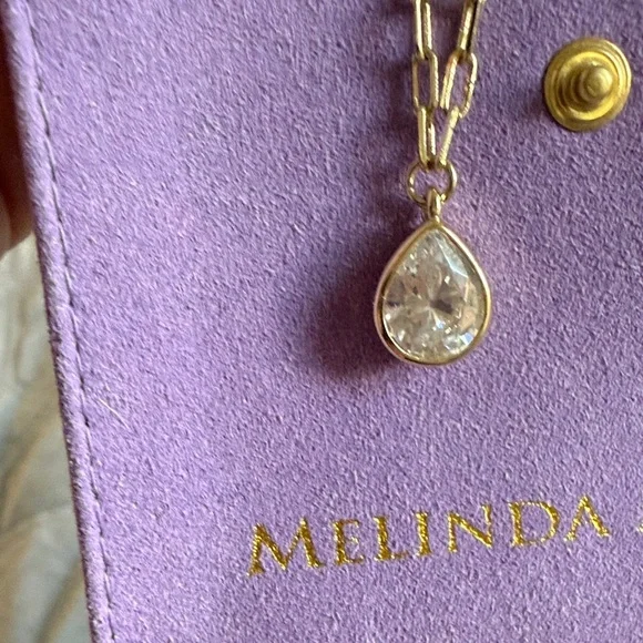 Melinda Maria Gold Necklace with Teardrop Pendant - Picture 5 of 5